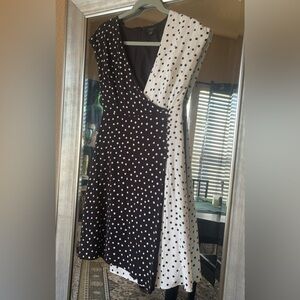 Ann Taylor Faux Wrap Polka Dot Dress